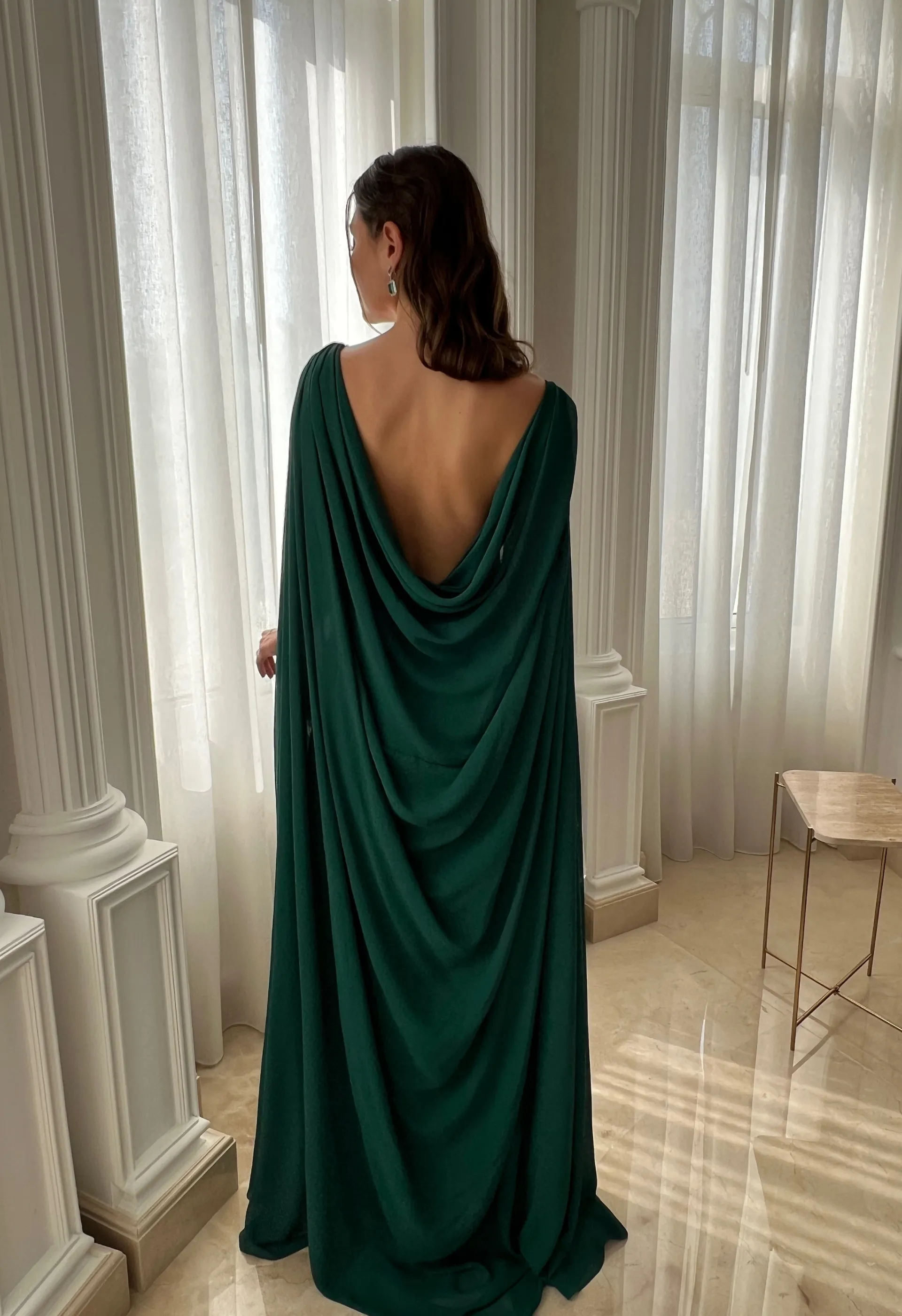 Beaded round neckline dress