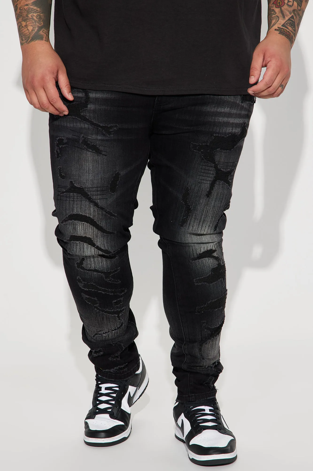 Bet Ripped Stacked Skinny Jean - Black Wash
