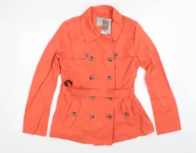 Brand New Next Girls Coral Shower Resistant Trench Coat Jacket with Belt - Girls 15yrs