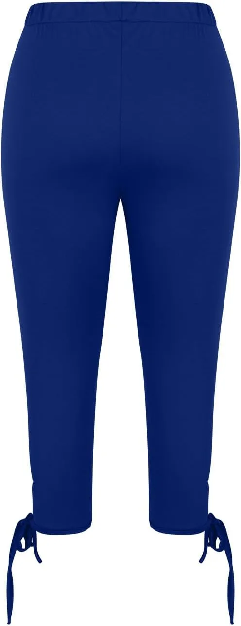 Capri Leggings for Women Summer Casual Stretch Knee Workout Running Yoga Capris Slim Fit Lightweight Cropped Pants