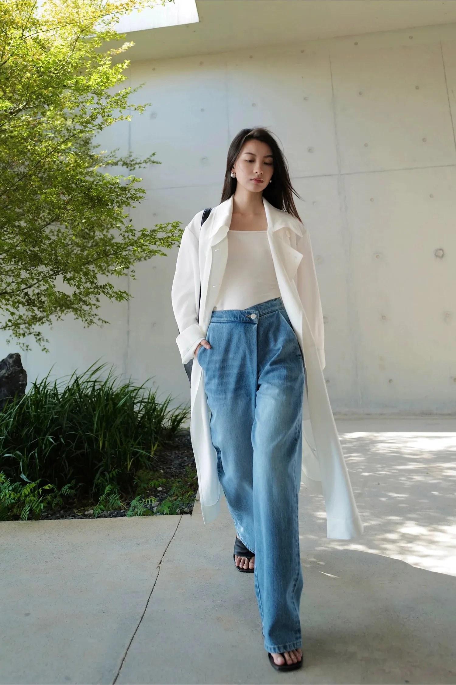 Classic Satin Trench Coat