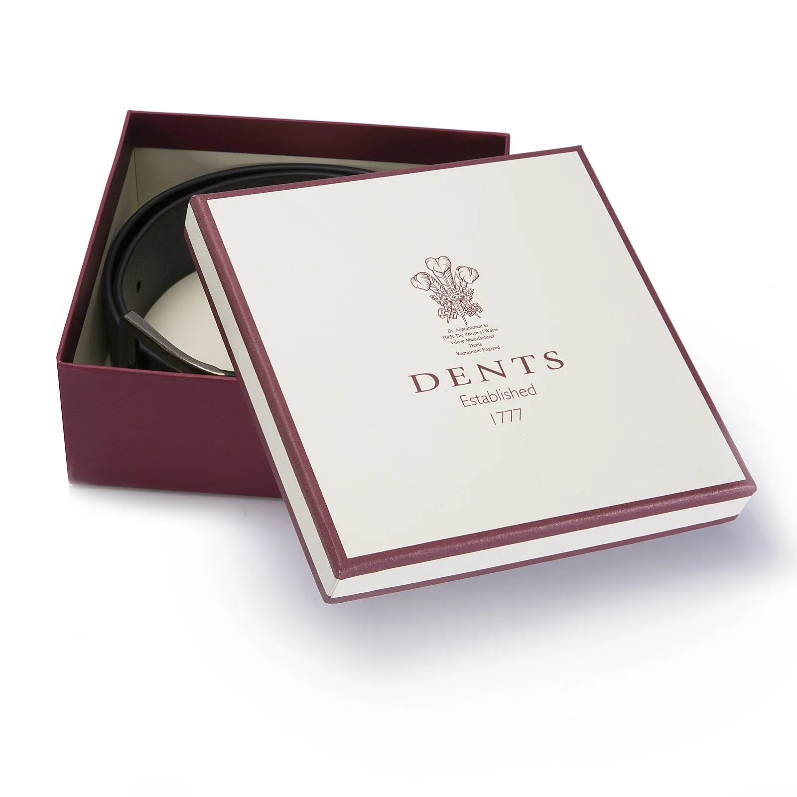 Dents Mens Contrast-Lined Leather Belt - Black