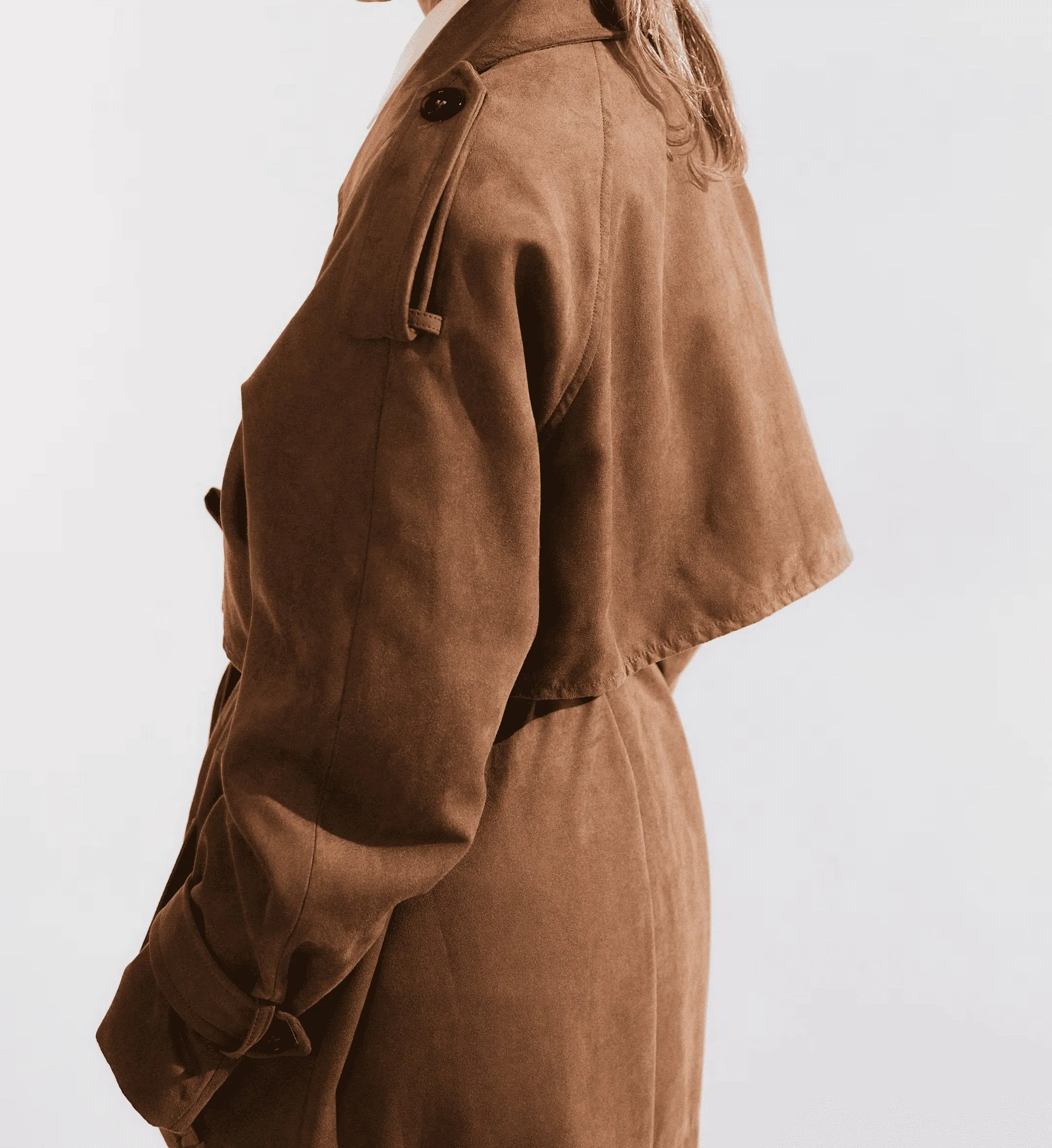 Double-breasted fashion trench coat