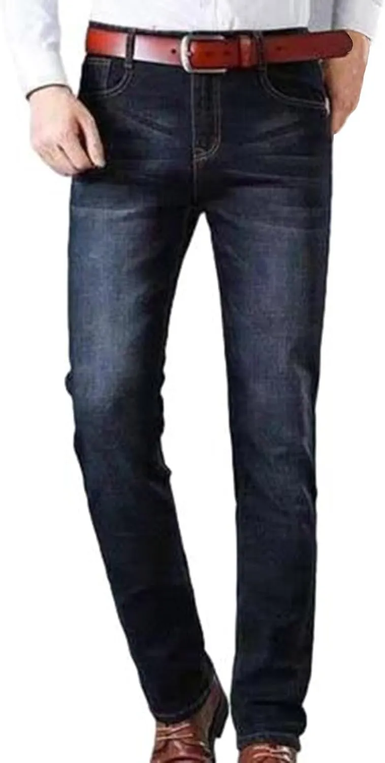 Finelylove Jeans for Men Stretch Skinny Bootcut Jeans Slim Fit Straight Leg Denim Pants with Pockets,Plus