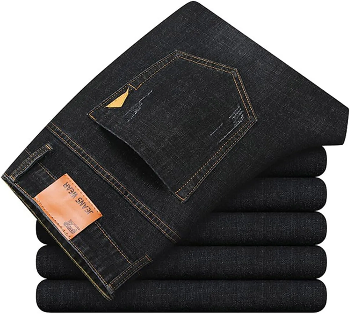 Finelylove Jeans for Men Stretch Skinny Bootcut Jeans Slim Fit Straight Leg Denim Pants with Pockets,Plus