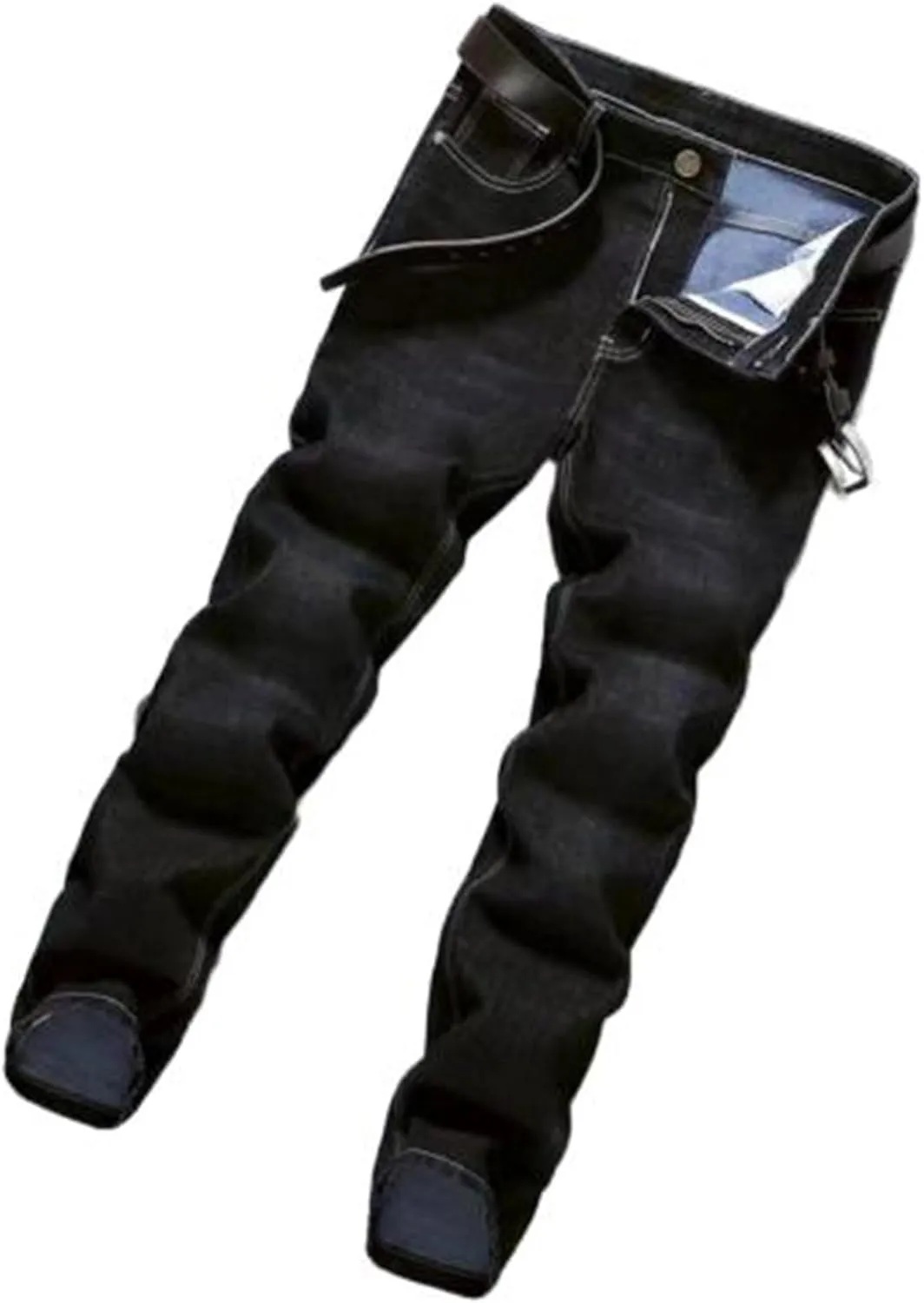 Finelylove Jeans for Men Stretch Skinny Bootcut Jeans Slim Fit Straight Leg Denim Pants with Pockets,Plus