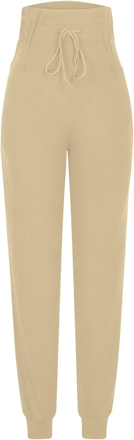 Fleece Lined Leggings Women Sherpa Warm Sweatpants Joggers High Waisted Sweatpants Winter Thermal Pant With Pockets