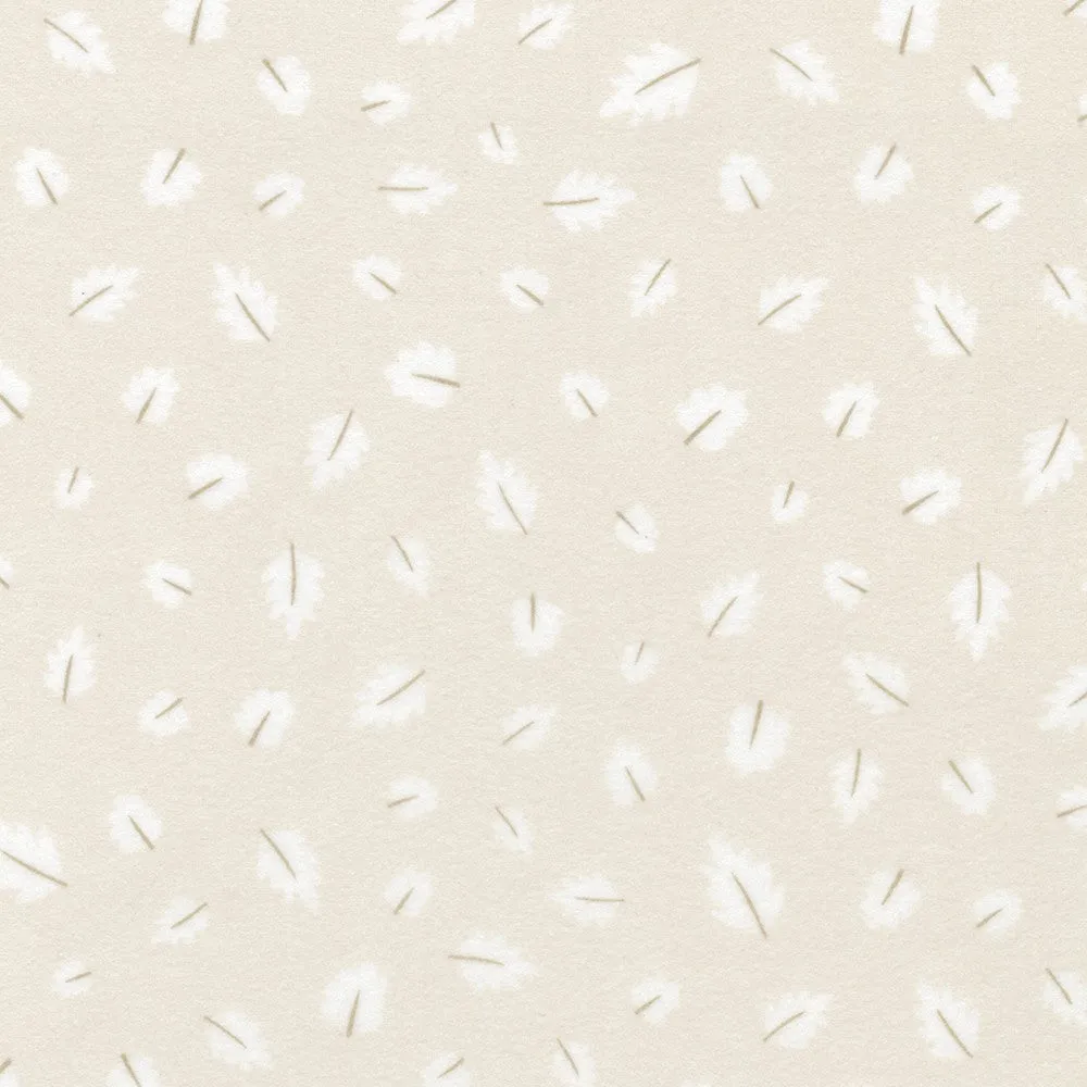 Gentle Night Leaves on Taupe Flannel