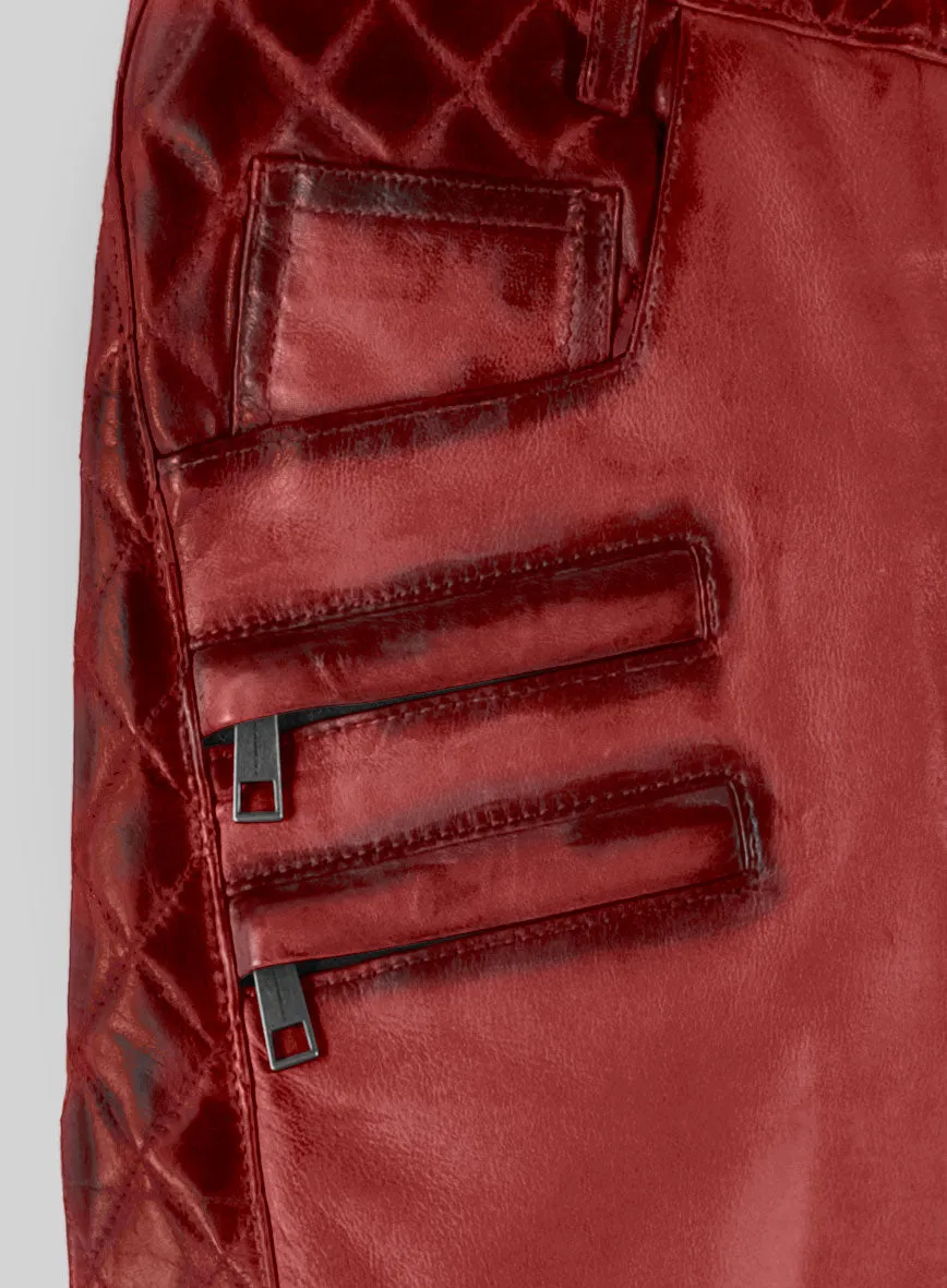 Hector Burnt Red Leather Pants