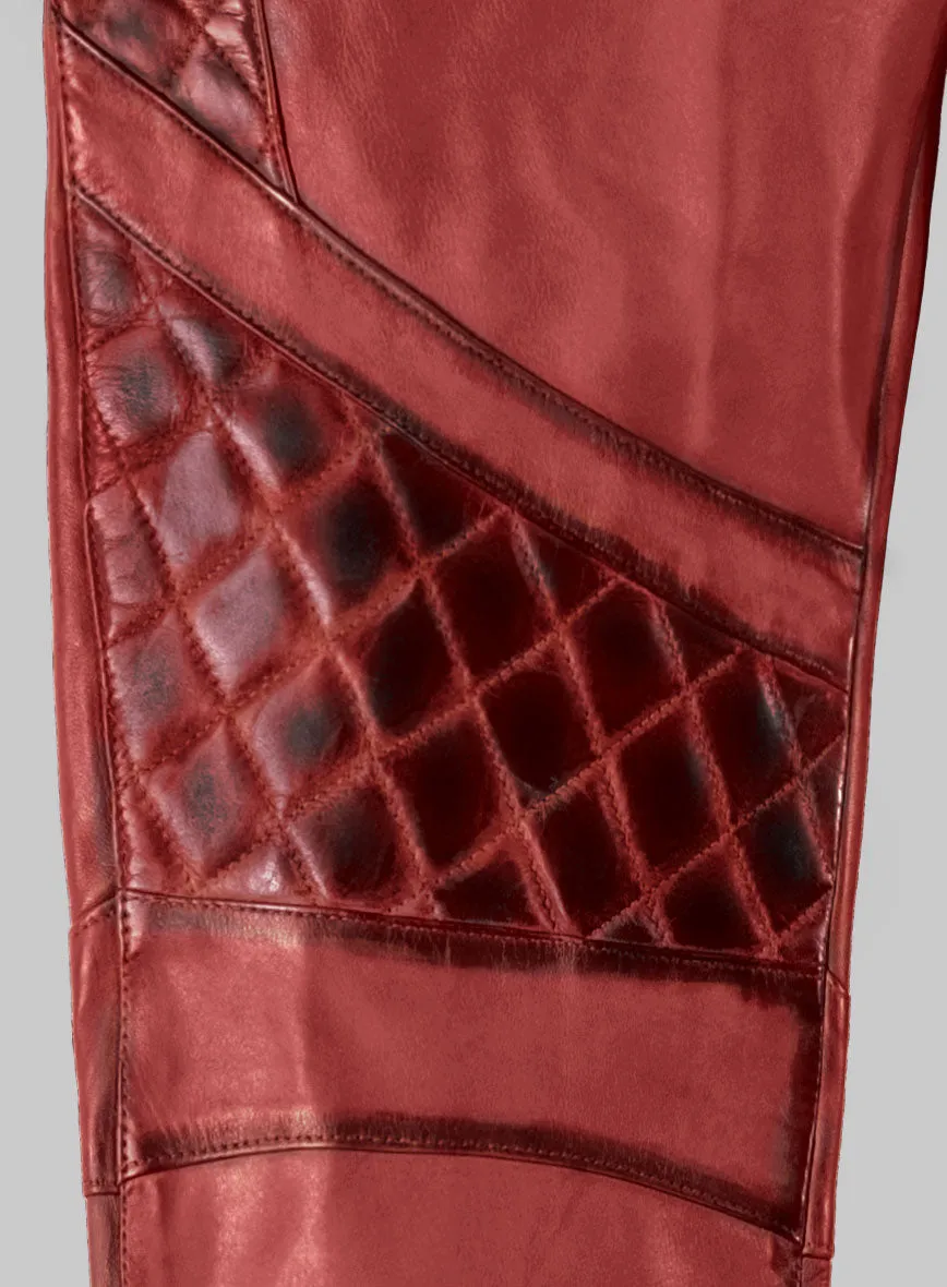Hector Burnt Red Leather Pants