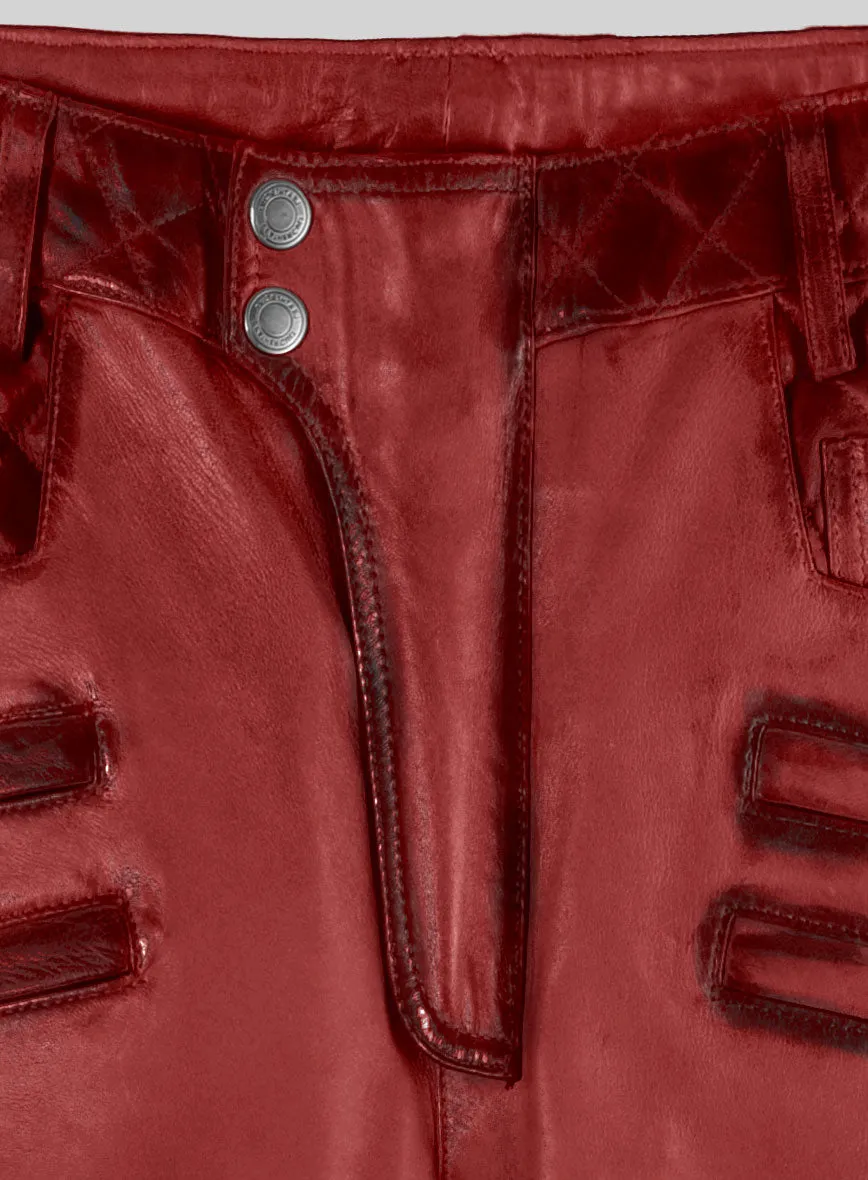 Hector Burnt Red Leather Pants