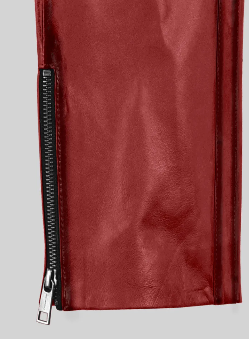Hector Burnt Red Leather Pants