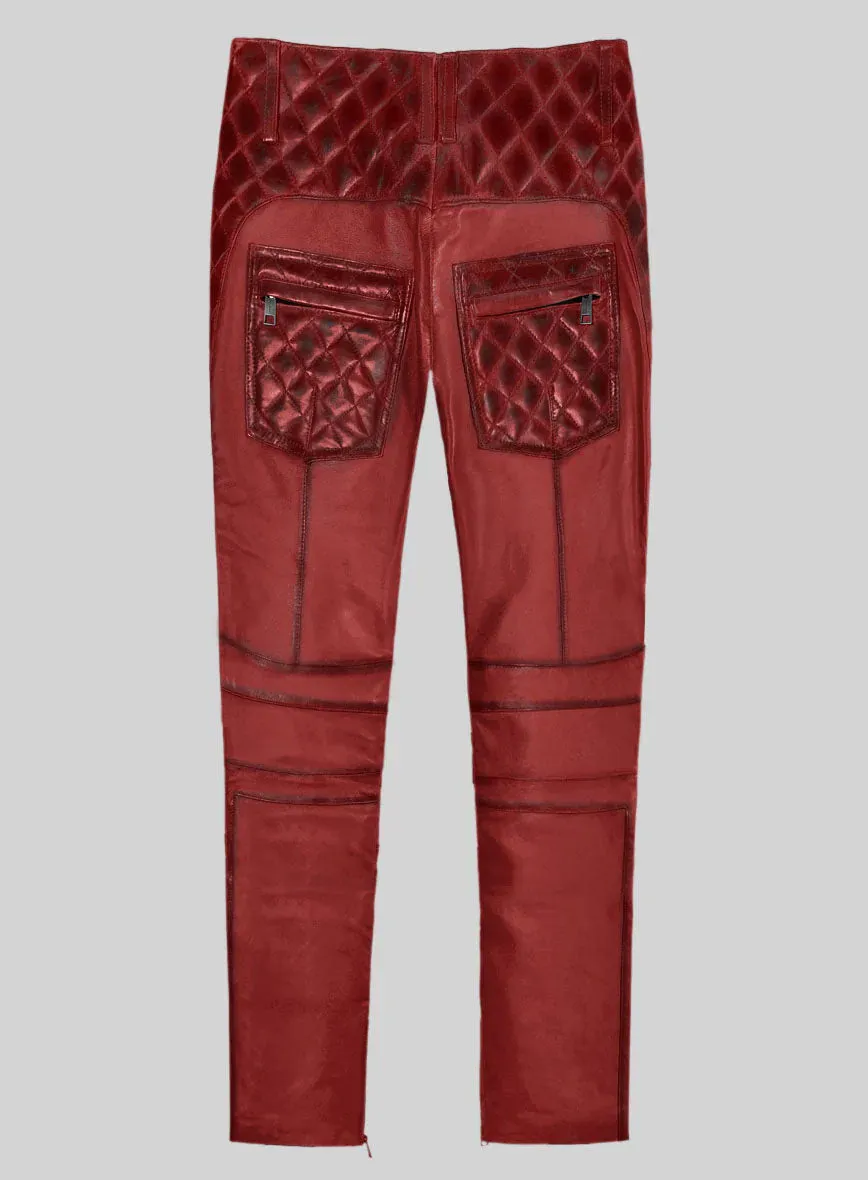 Hector Burnt Red Leather Pants