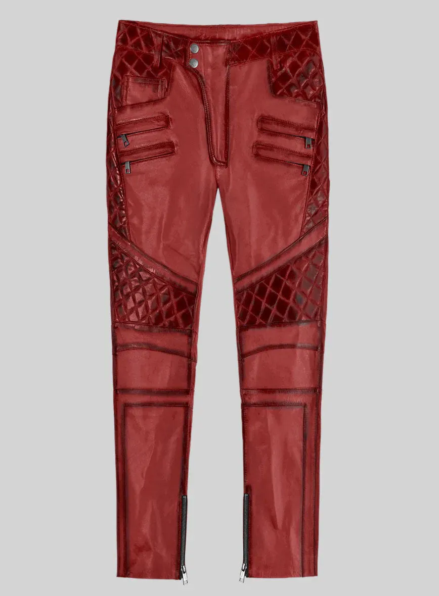 Hector Burnt Red Leather Pants