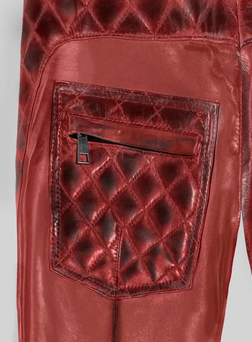 Hector Burnt Red Leather Pants