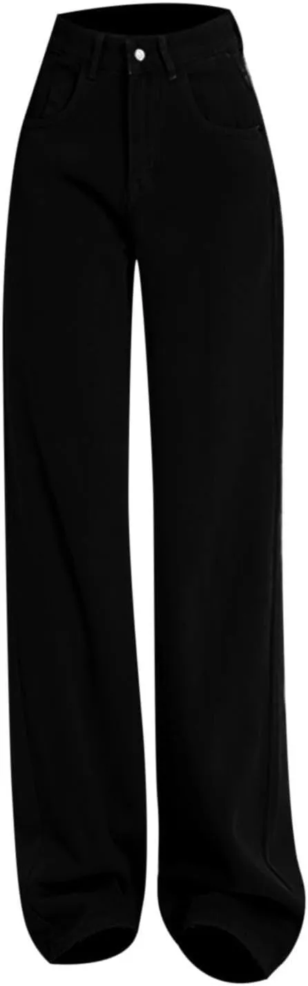 High Waisted Straight Leg Jeans for Women Trendy Casual Colored Work Jeans Baggy Washed Cute Boyfriend Denim Pants