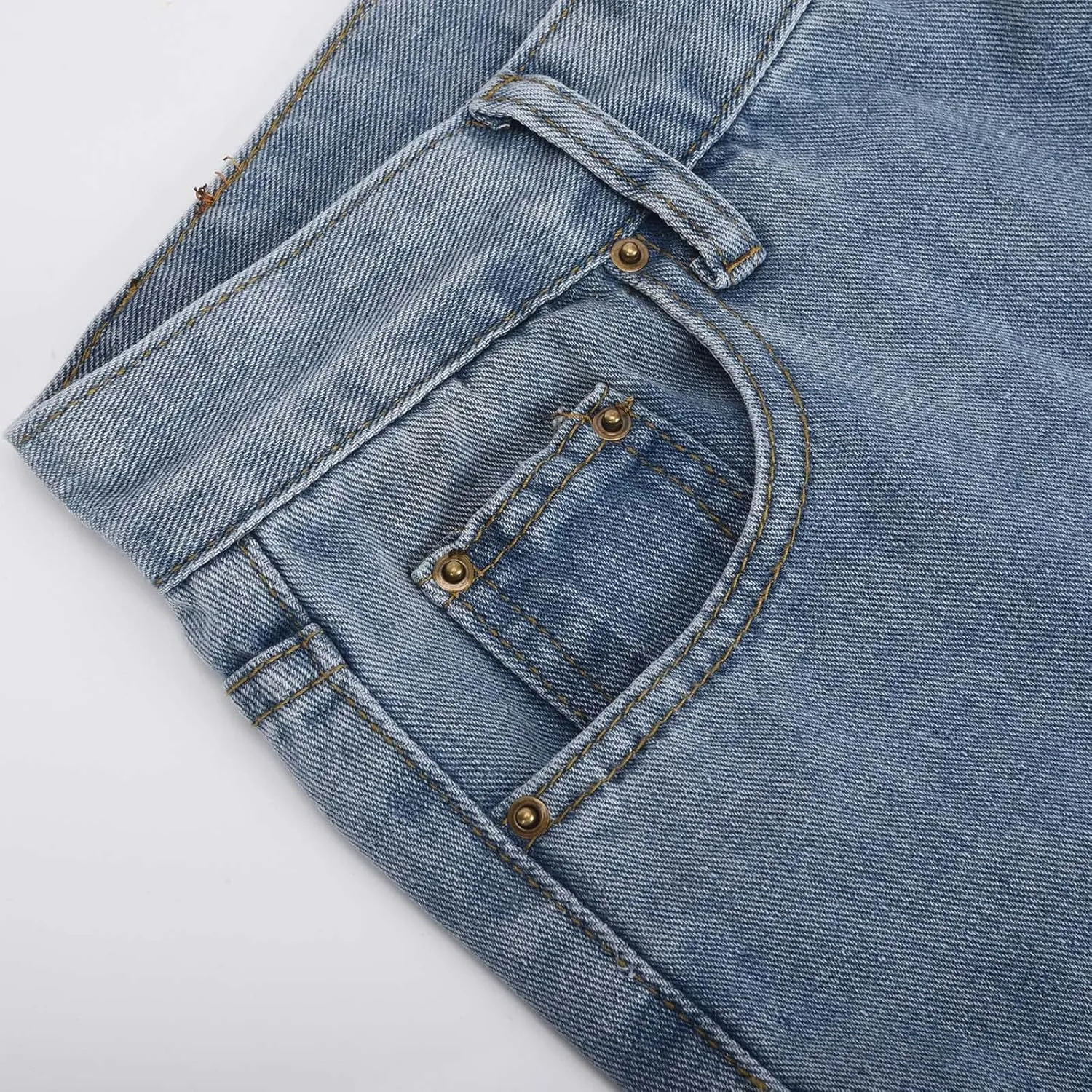 Jeans for Women Retro Mid Rise Boot Cut Denim Pants Boyfried Baggy Straight Leg Jeans Trendy Ripped Wide Leg Jeans