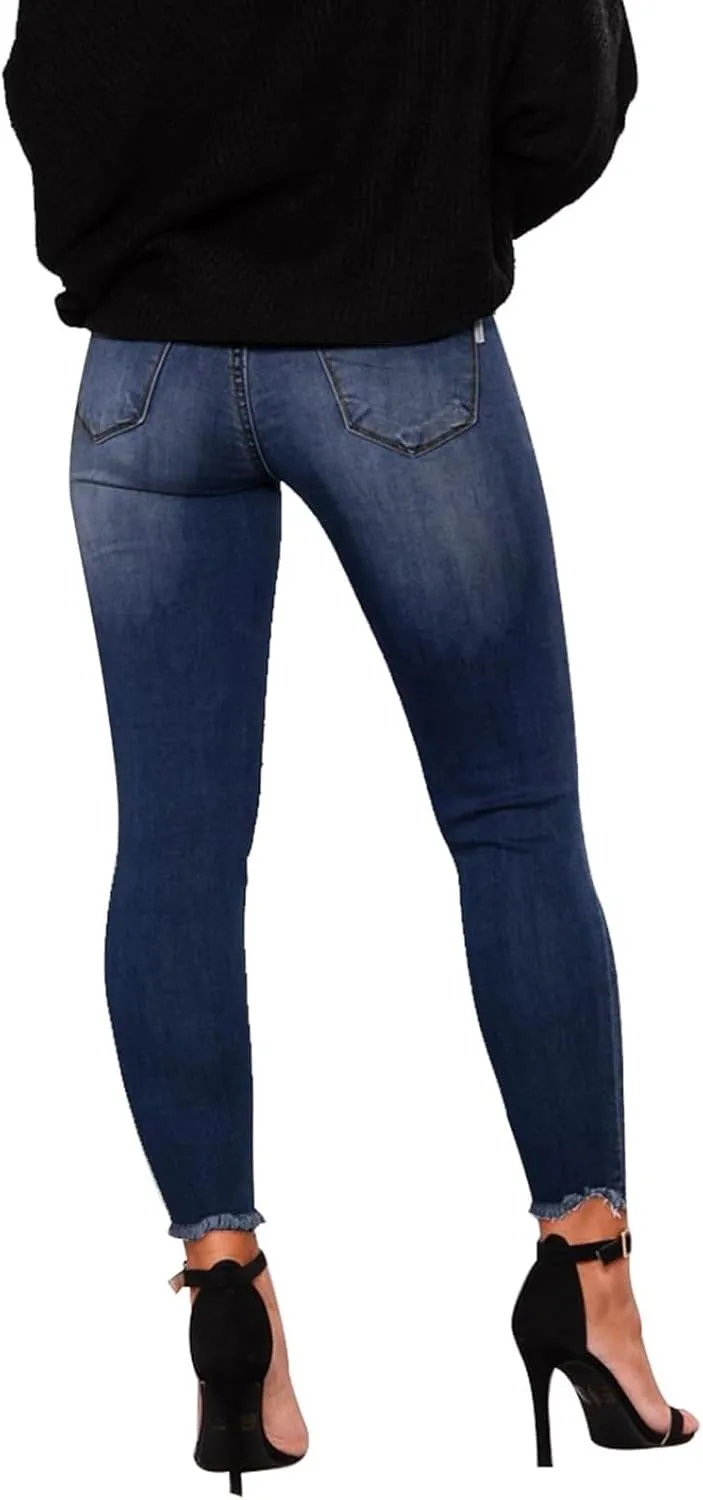 Jeggings for Women Tummy Control High Waisted Ripped Skinny Jeans Stretchy Distressed Denim Leggings with Pockets
