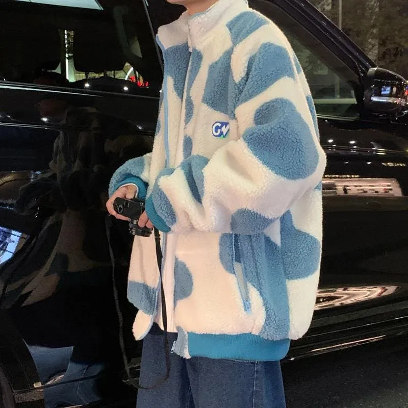 Korean Fashion Dairy Cow Contrast Color Hoodies