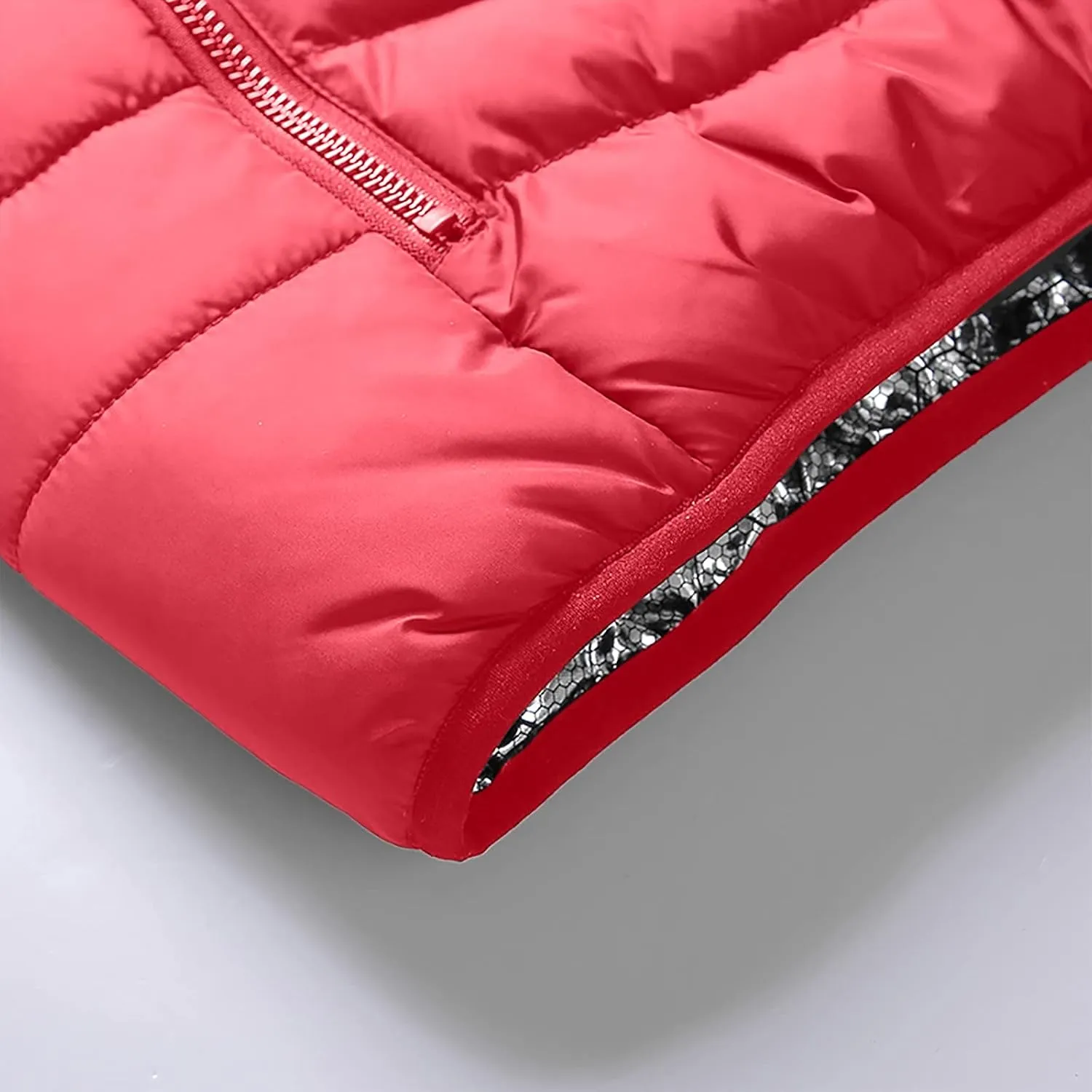 Men Women Heated Coat Rechargeable Smart Heating Hooded Jacket Winter Lightweight Thermal Outdoor Adjustable Warm Puffer Coat
