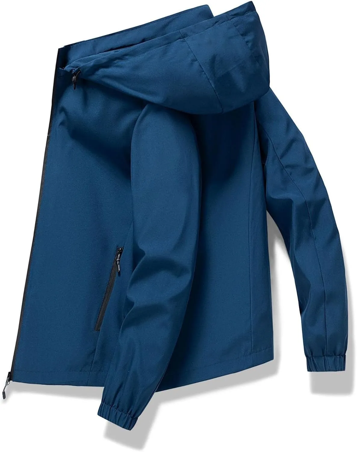 Mens Windproof Jacket Waterproof Lightweight Outdoor Sport Rain Jacket for Men Hooded Windbreaker Raincoat L-5XL