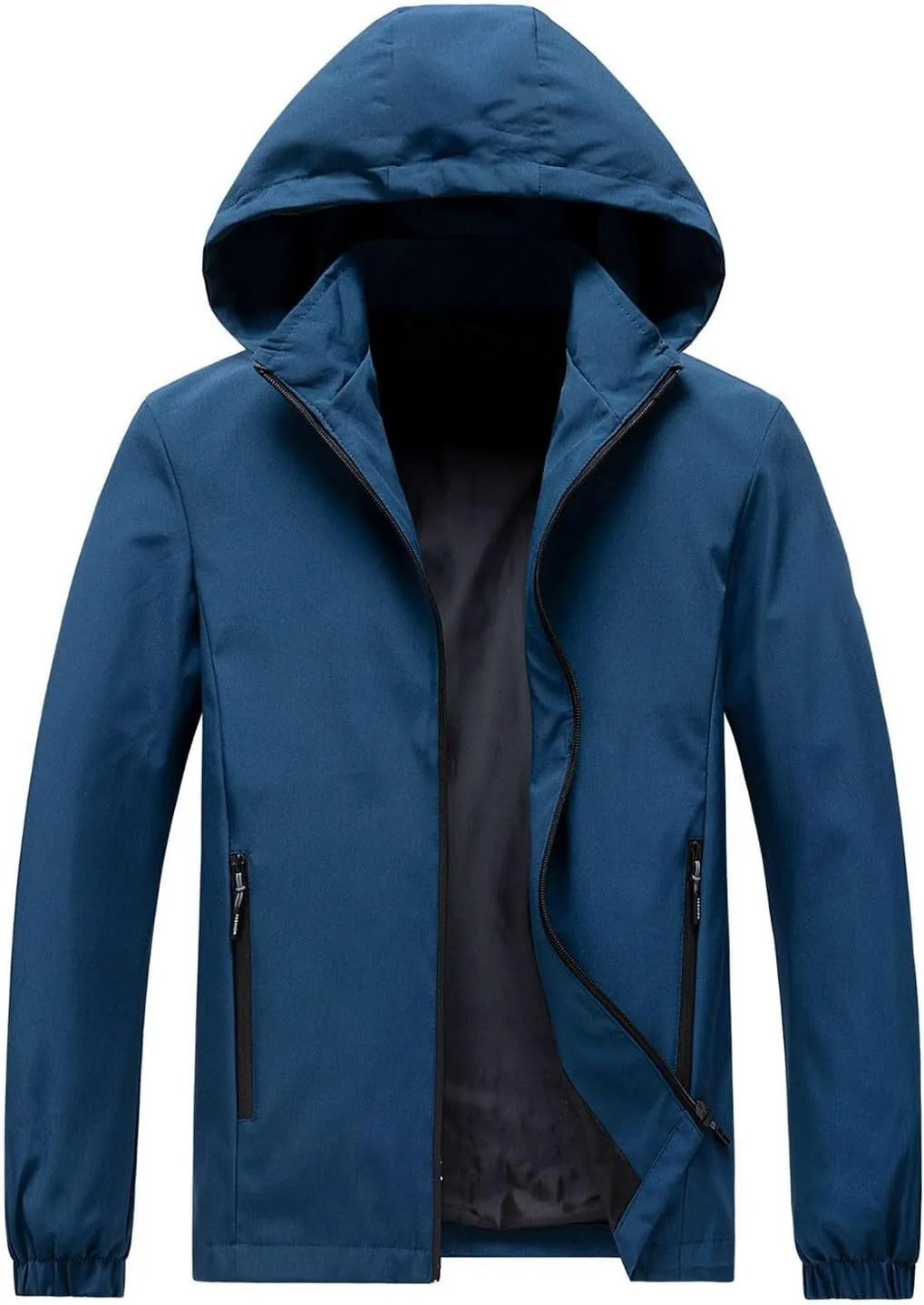 Mens Windproof Jacket Waterproof Lightweight Outdoor Sport Rain Jacket for Men Hooded Windbreaker Raincoat L-5XL