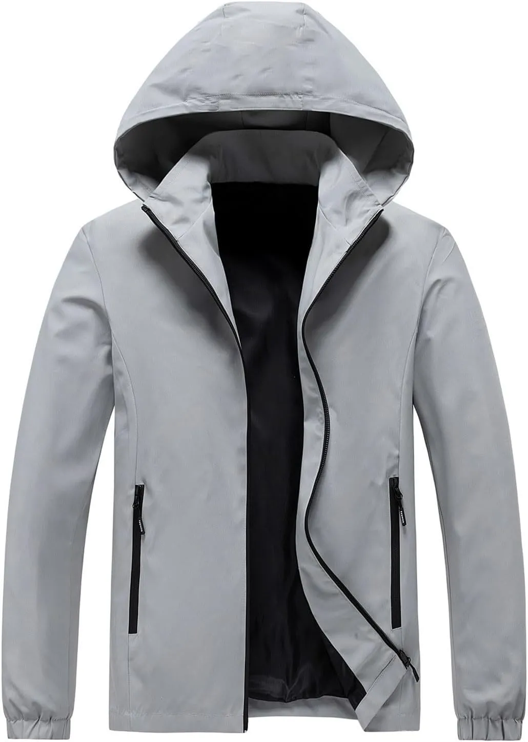 Mens Windproof Jacket Waterproof Lightweight Outdoor Sport Rain Jacket for Men Hooded Windbreaker Raincoat L-5XL