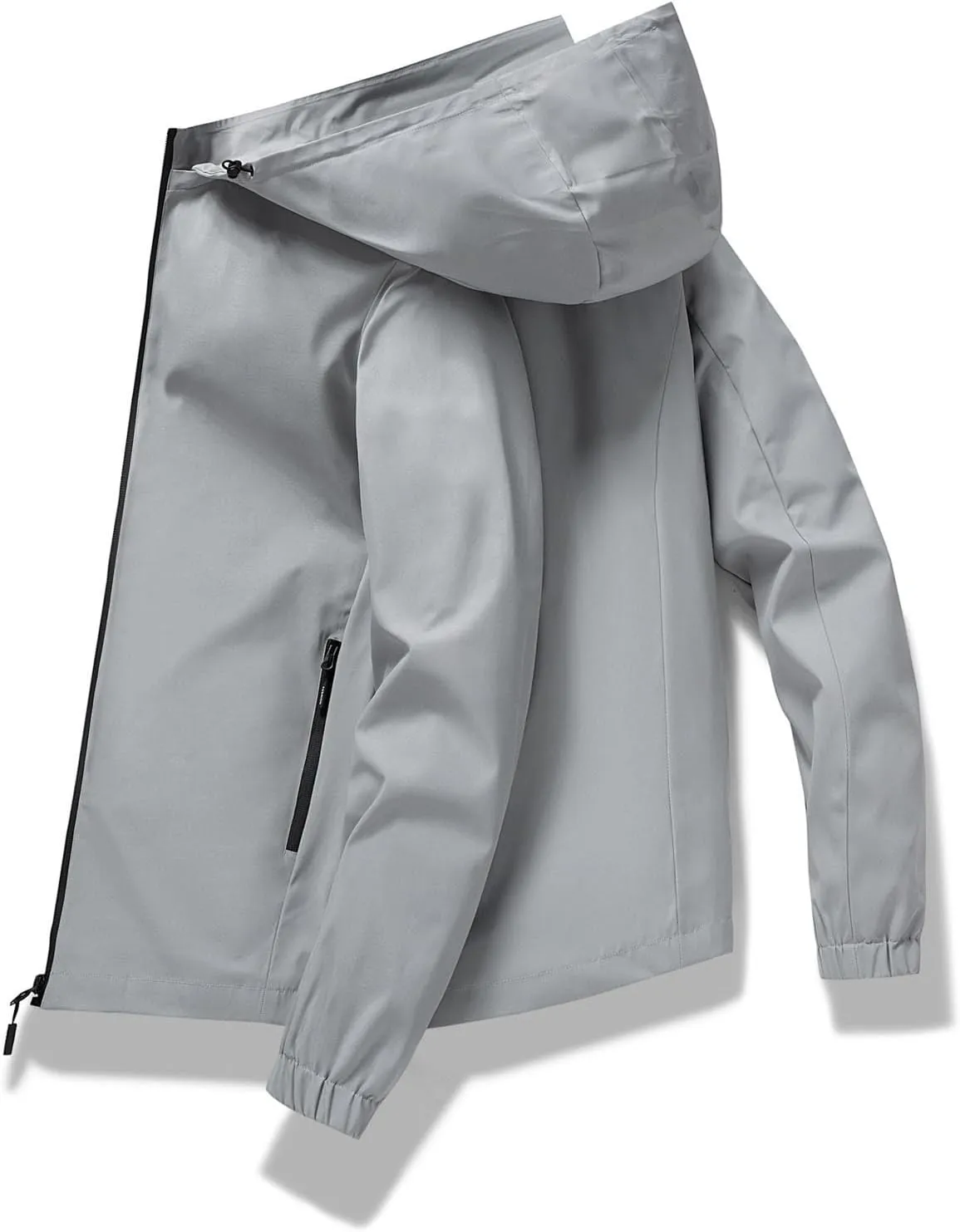 Mens Windproof Jacket Waterproof Lightweight Outdoor Sport Rain Jacket for Men Hooded Windbreaker Raincoat L-5XL
