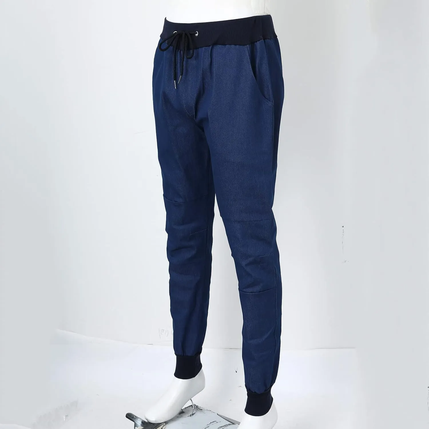 MIDOO Jeans for Men Straight Fit Drawstring Tapered Jeans Straight Leg Pants Lightweight Loose Stretch Denim Pants Trousers