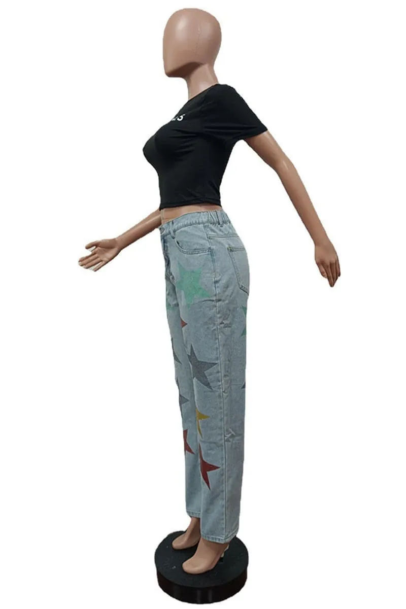 PB146 Graphic Star Denim Jeans