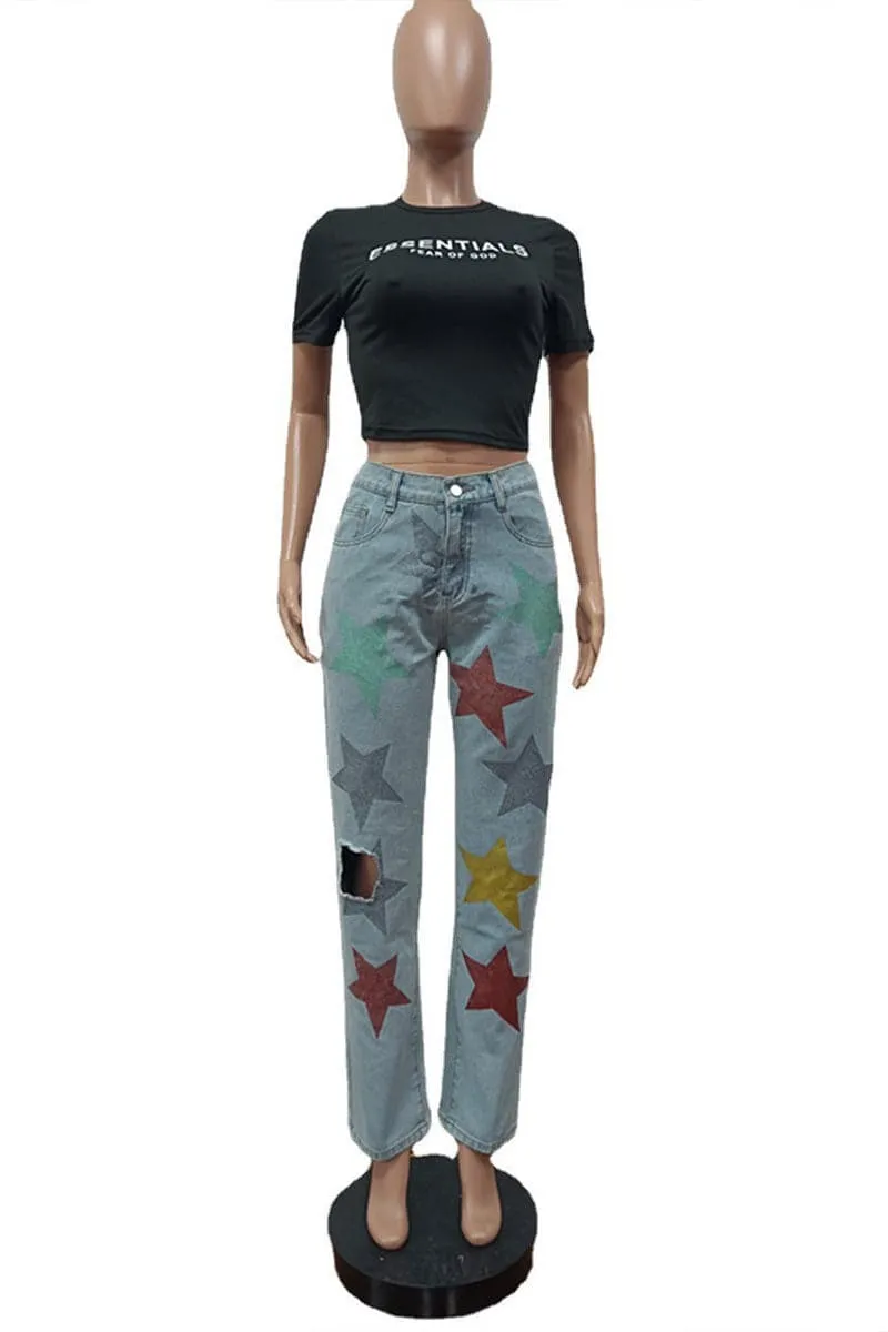 PB146 Graphic Star Denim Jeans