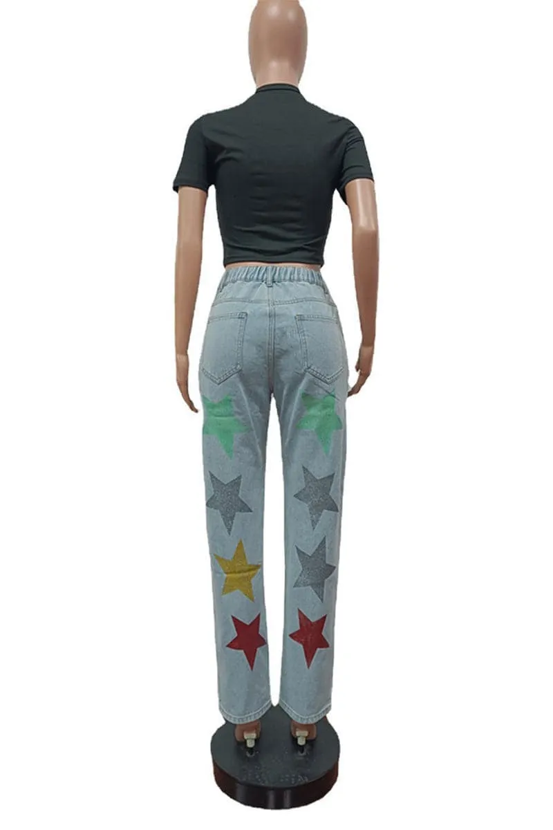 PB146 Graphic Star Denim Jeans