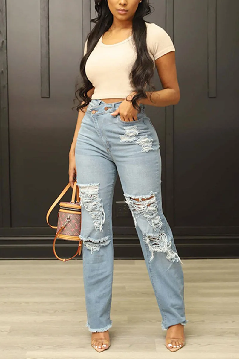 PF795 Ripped Denim Pants