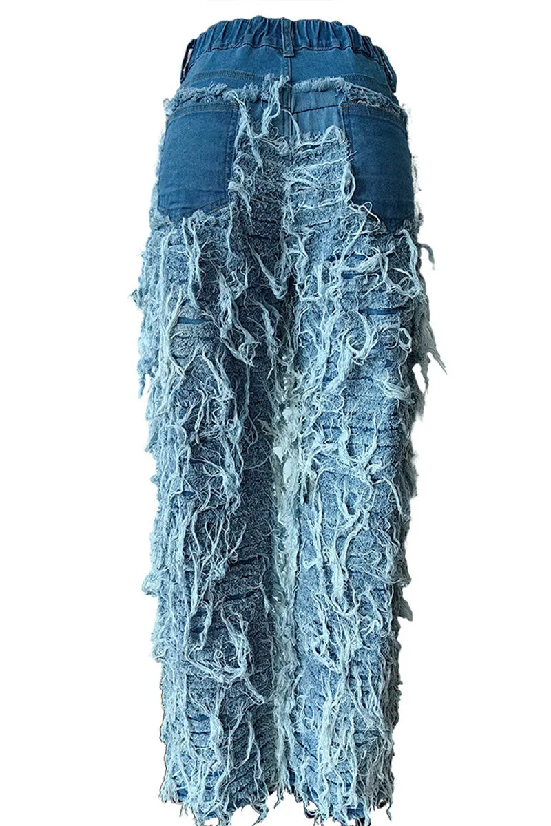PM0115 Ragged Stretch Denim Jeans