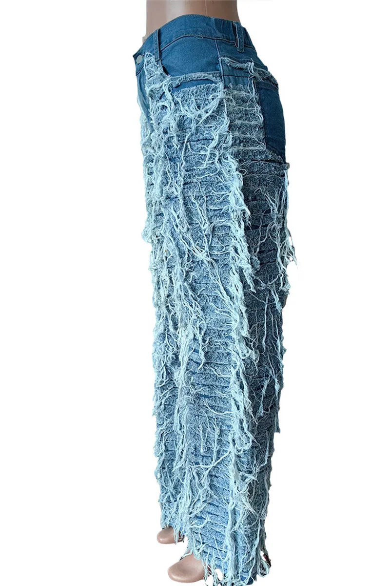 PM0115 Ragged Stretch Denim Jeans