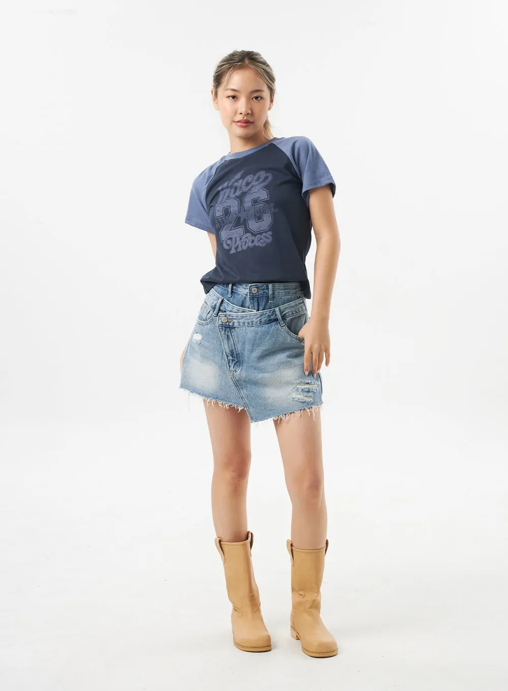 Ripped Denim Skort CU302