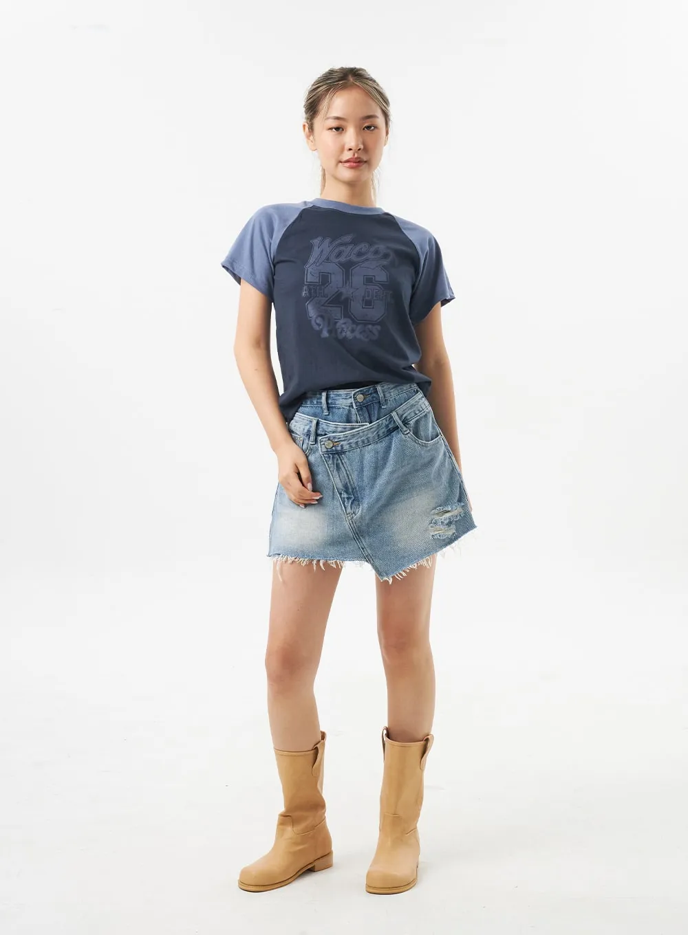 Ripped Denim Skort CU302