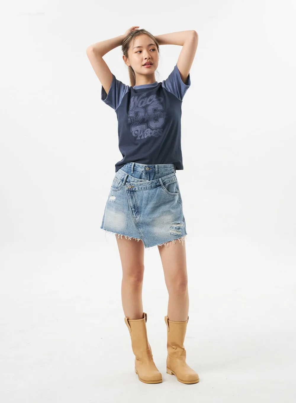 Ripped Denim Skort CU302