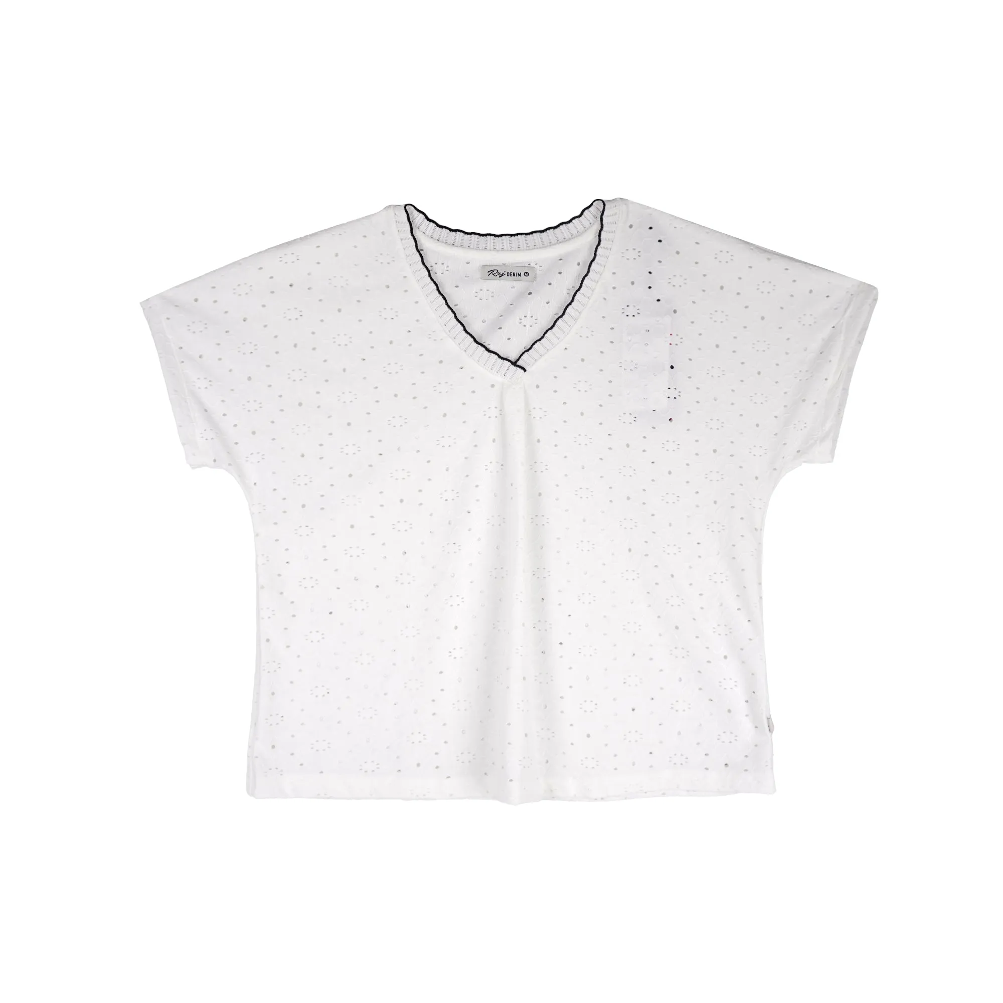 RRJ Ladies Basic Tees Boxy Fitting Special Fabric 153470 (White)