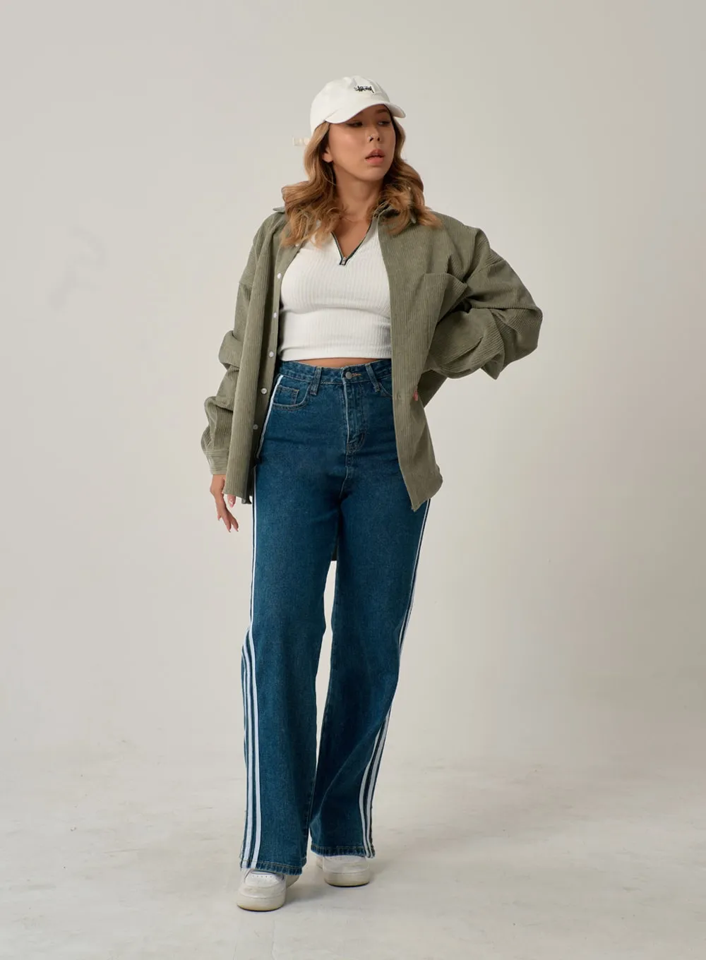 Side Stripes Straight Leg Jeans IN22