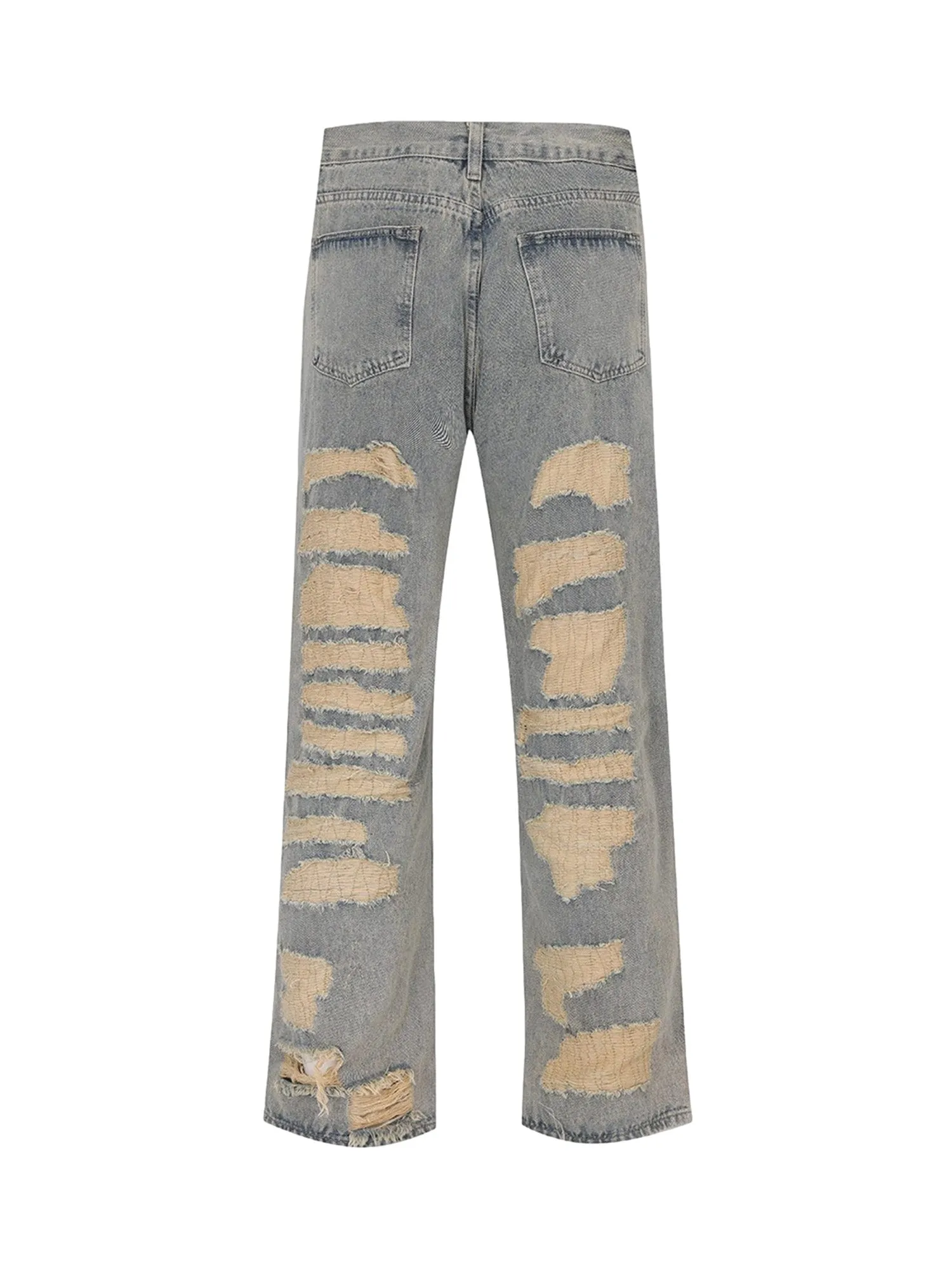 Sneakerhill American Street Style Ripped Embroidered Jeans - 1617