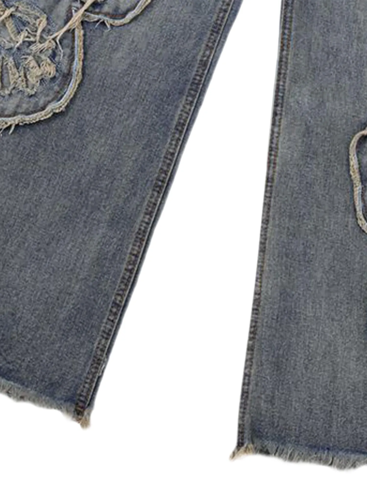 Sneakerhill Appliqued Butterfly Embroidered Jeans