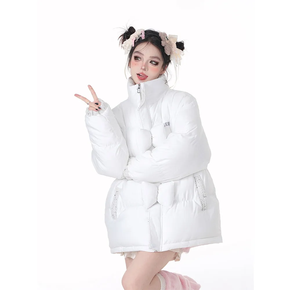 Sweet Girl Style Pink Warm Coat