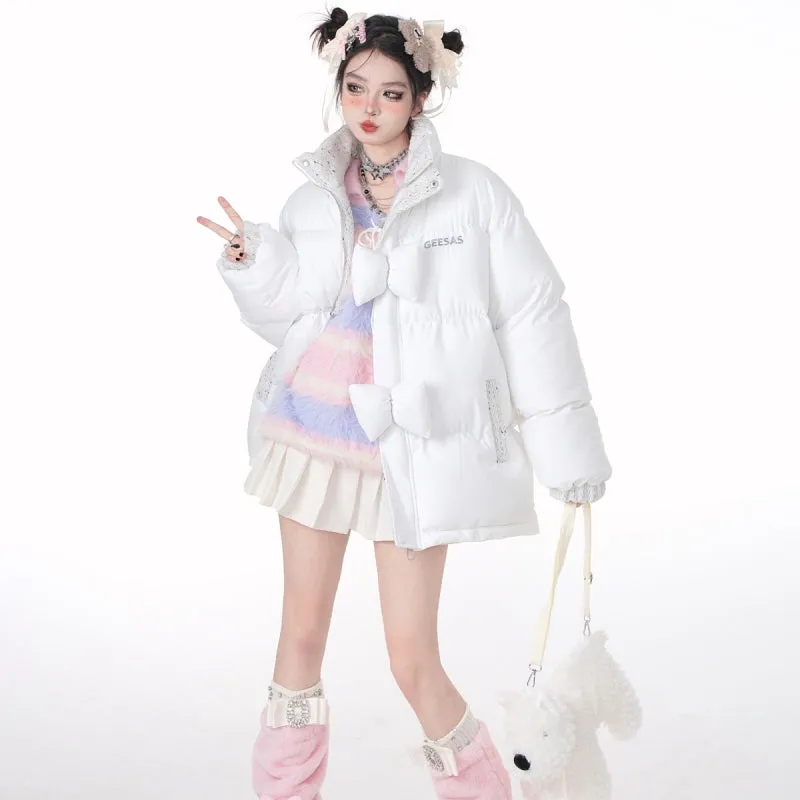 Sweet Girl Style Pink Warm Coat