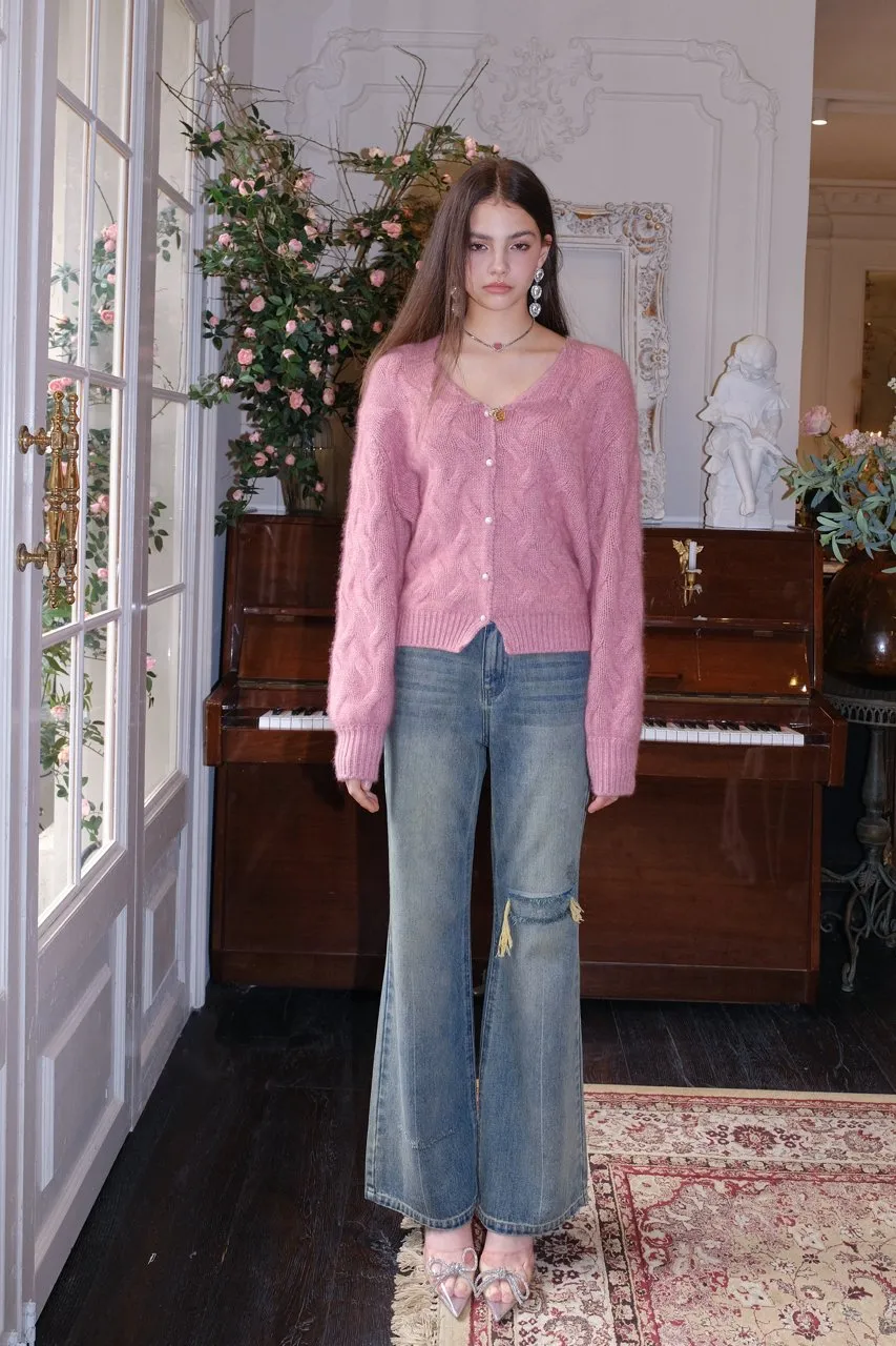 Vintage Aged Micro Raglan Ripped Jeans