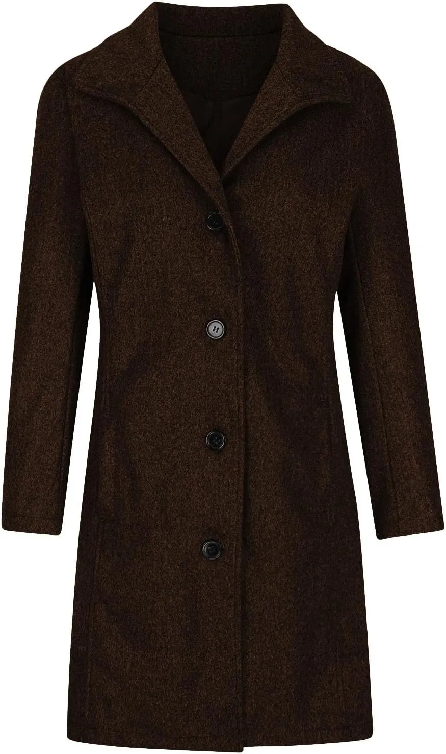 Winter Long Pea Coats for Women Wool Blend Stand Collar Single Breasted Jackets 2024 Casual Peacoat Overcoats