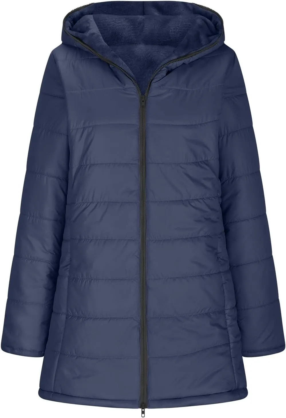 Women's Long Winter Puffer Coat Waterproof Warm Zip Up Down Jacket Faux Fur Hooded Warm Parka Jackets