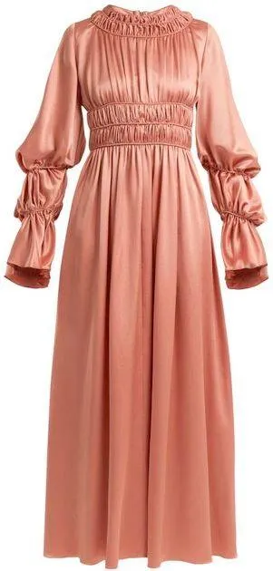 'Zoya' Ruched Satin Maxi Dress